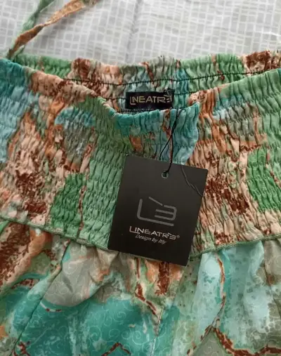 Pantalón palazzo estampado verde y marrón - miniatura 5