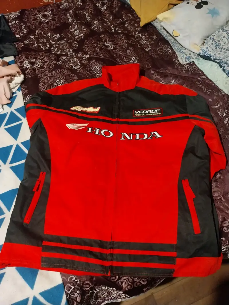 Chaqueta de moto Honda roja y negra - 1