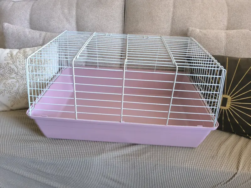 Jaula para mascotas pequeña rosa y blanca - 6