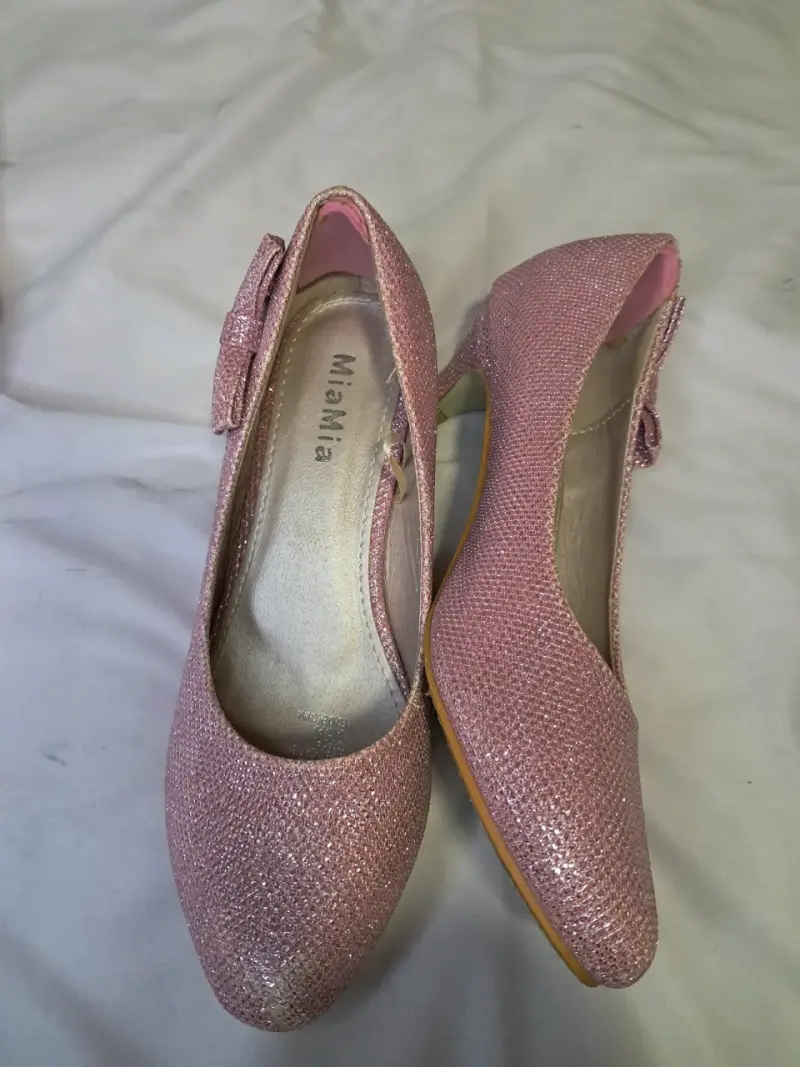Zapatos de fiesta rosados con lazo MiaMia - 2