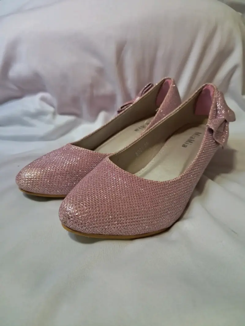 Zapatos de fiesta rosados con lazo MiaMia - 3