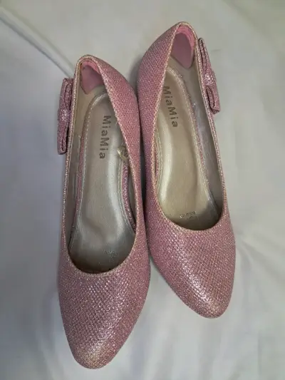 Zapatos de fiesta rosados con lazo MiaMia - miniatura 4