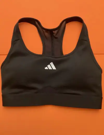 Sostén Deportivo Negro Adidas Soporte Mediano - miniatura 1