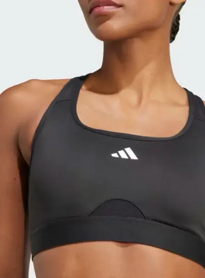 Sostén Deportivo Negro Adidas Soporte Mediano - miniatura 6
