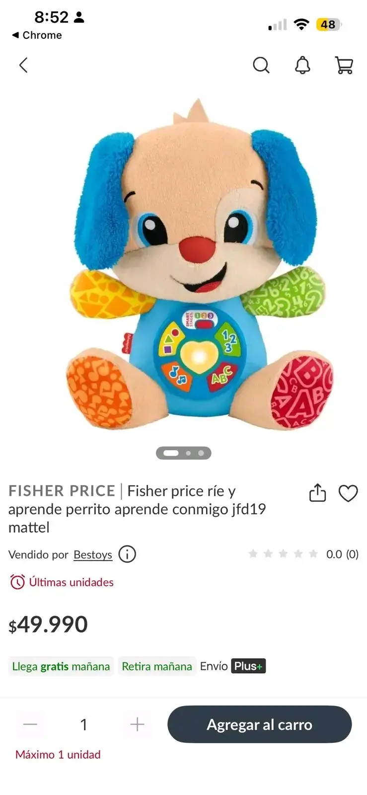 Peluche interactivo Fisher Price perrito aprende conmigo - 4