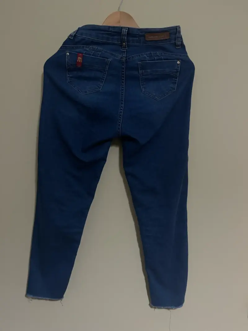 Jeans azul oscuro para mujer ajustado - 2