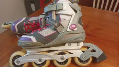 Patines en línea Rollerblade grises y morados - miniatura 2