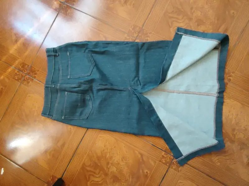 Falda larga de mezclilla azul Zara - 2