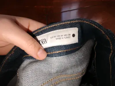 Falda larga de mezclilla azul Zara - miniatura 3