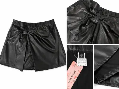 Falda corta negra cuerina - miniatura 2