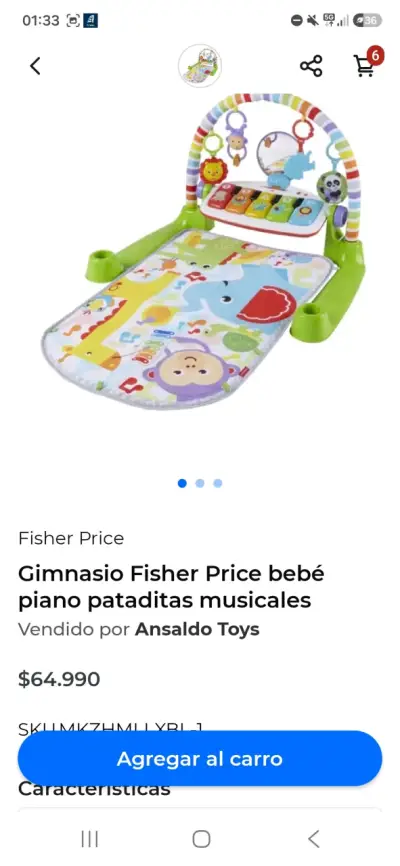Gimnasio Fisher Price bebé con piano musical - miniatura 4
