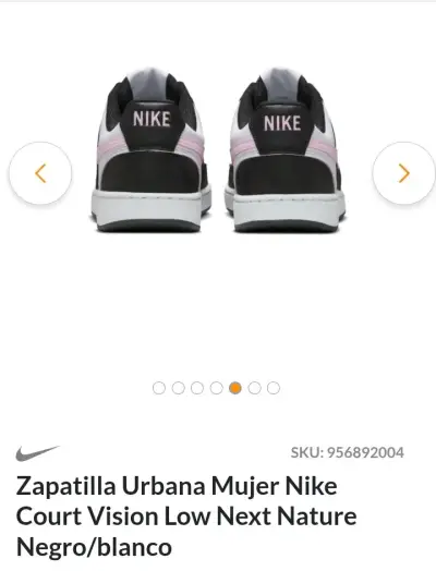 Zapatillas Nike Court Vision Low Mujer Negro y Blanco - miniatura 4