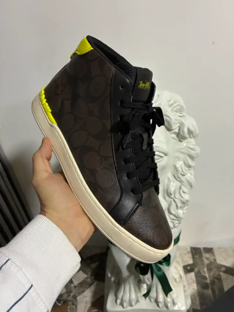 Zapatillas altas Coach marrón y amarillo - 1