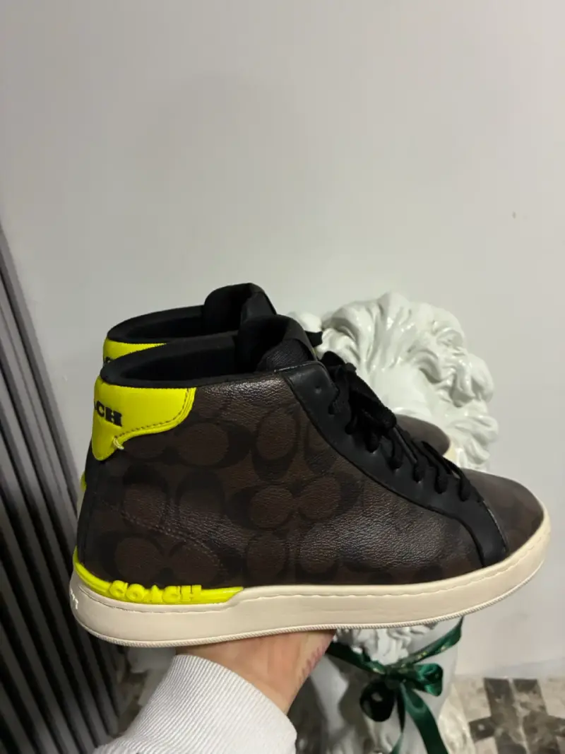 Zapatillas altas Coach marrón y amarillo - 3