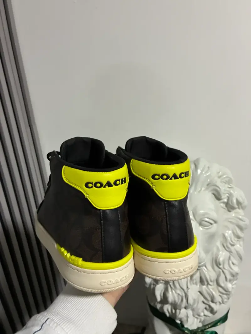 Zapatillas altas Coach marrón y amarillo - 4