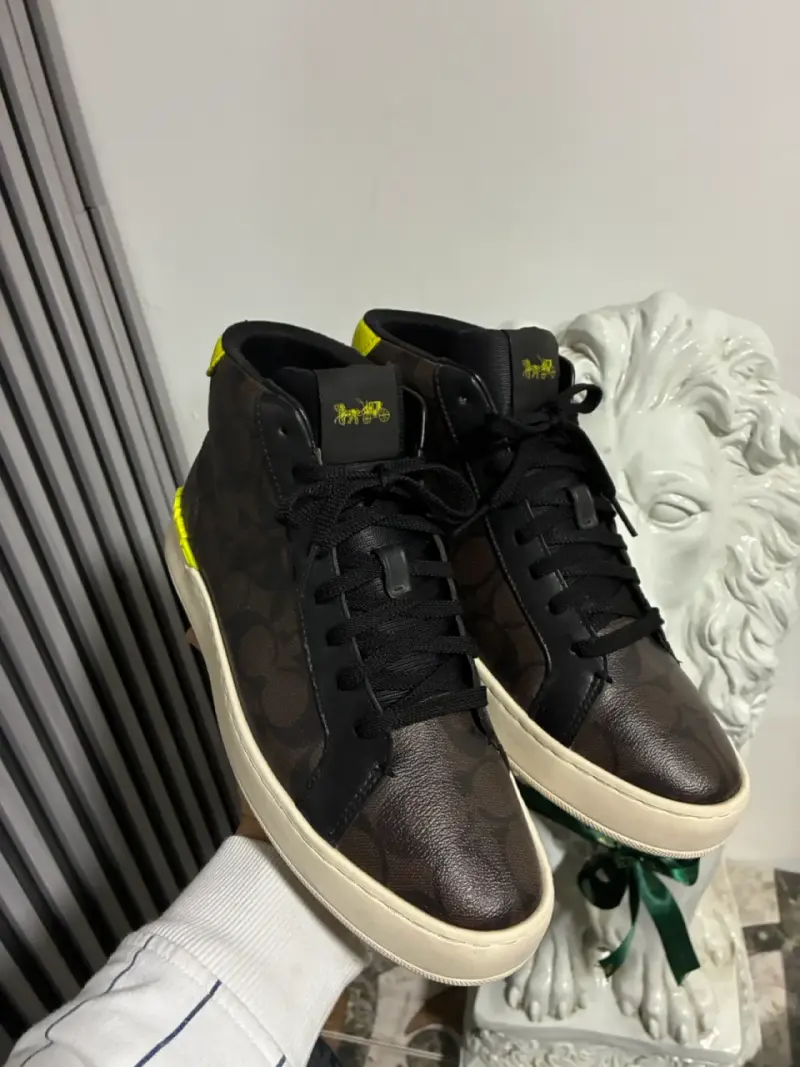 Zapatillas altas Coach marrón y amarillo - 6