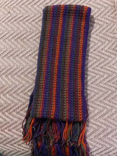 Bufanda de lana tejida a mano multicolor - miniatura 1