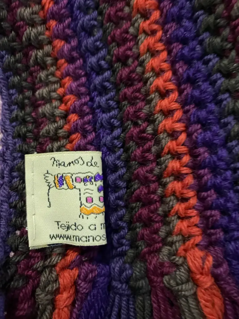 Bufanda de lana tejida a mano multicolor - 2