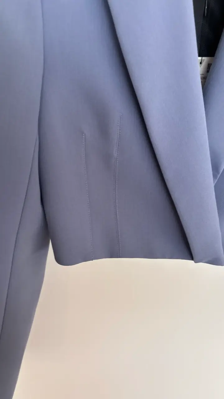 Blazer cropped azul pizarra Zara para mujer nuevo - 3