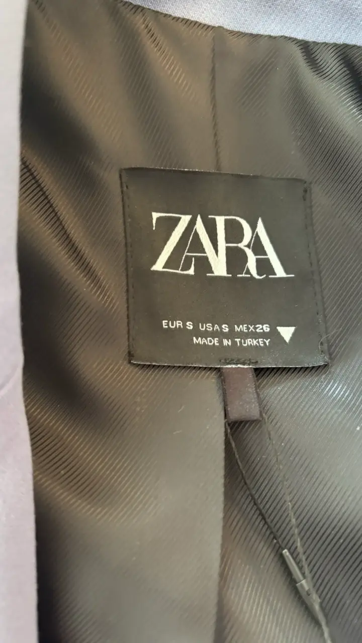 Blazer cropped azul pizarra Zara para mujer nuevo - 6
