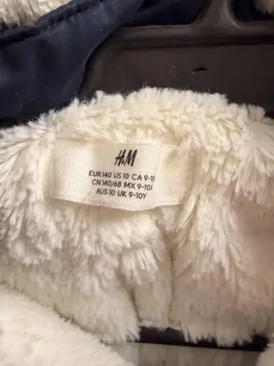 Parka azul con capucha de piel sintética para niños H&M - miniatura 2