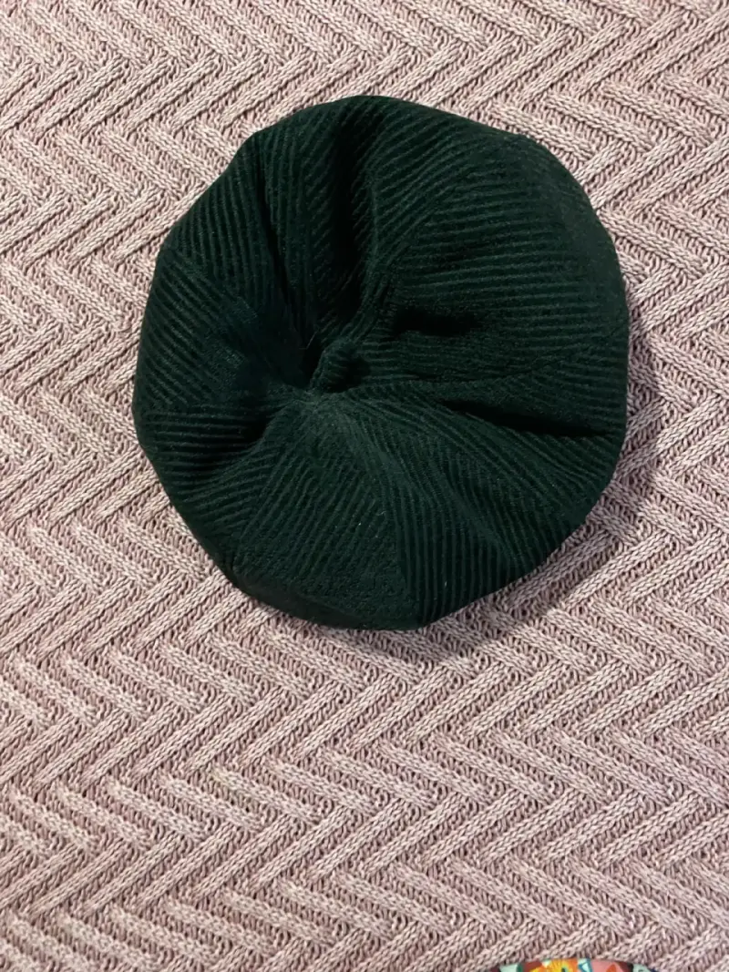 Boina de pana negra estilo vintage - 1