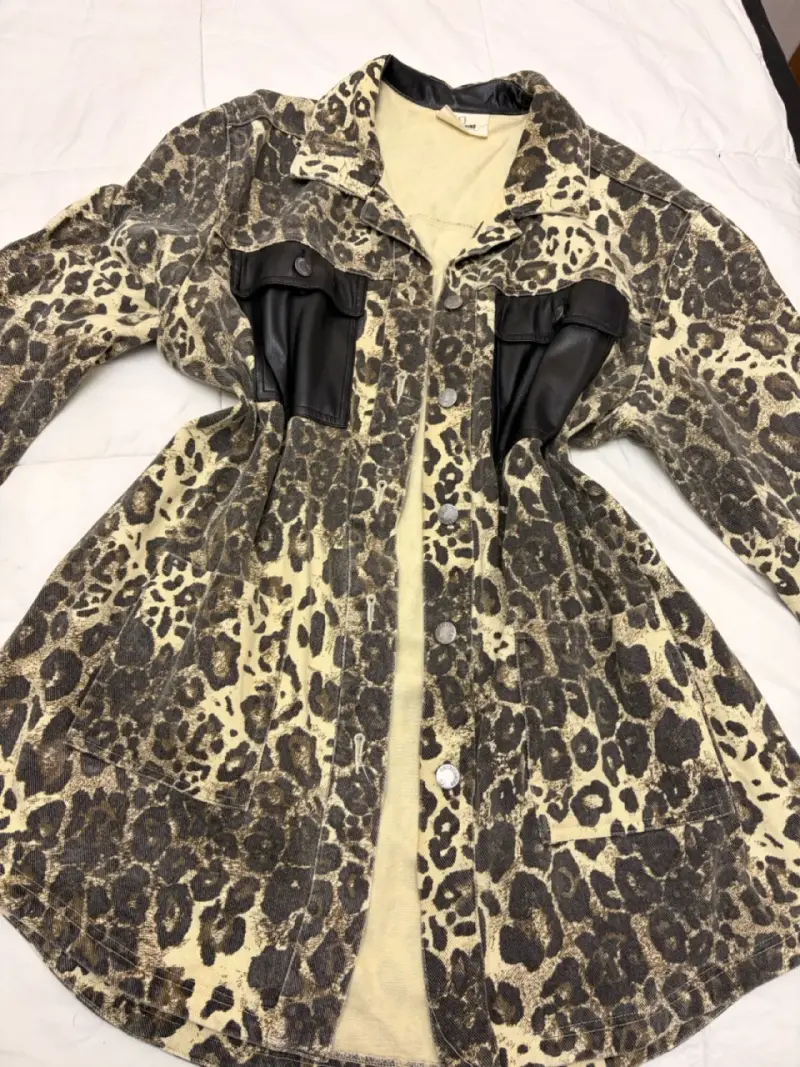 Chaqueta animal print con detalles de cuero Americano - 2