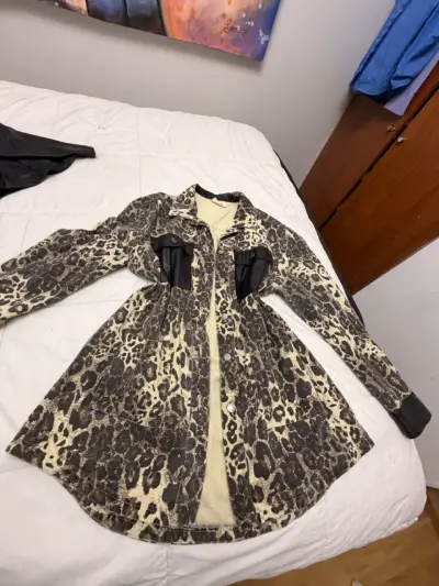 Chaqueta animal print con detalles de cuero Americano - miniatura 3