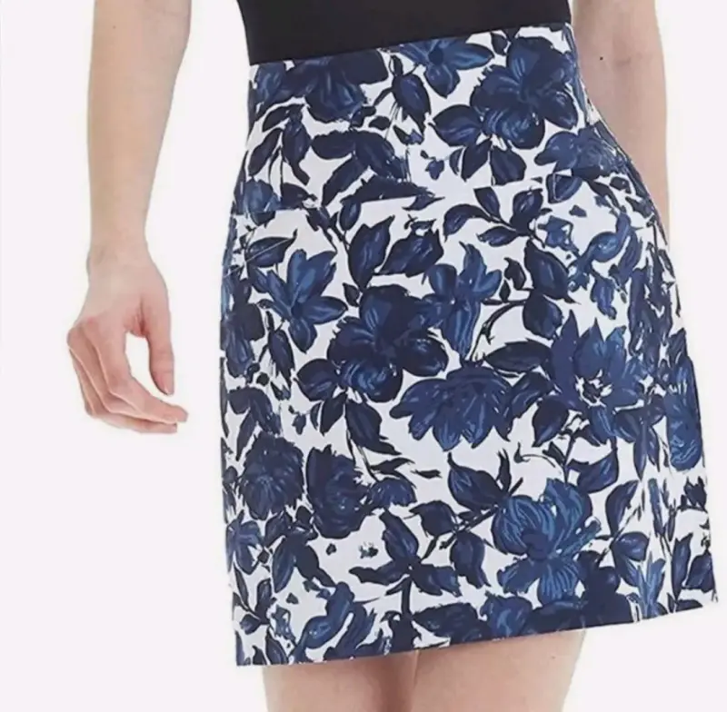 Falda shorts con estampado floral azul - 2