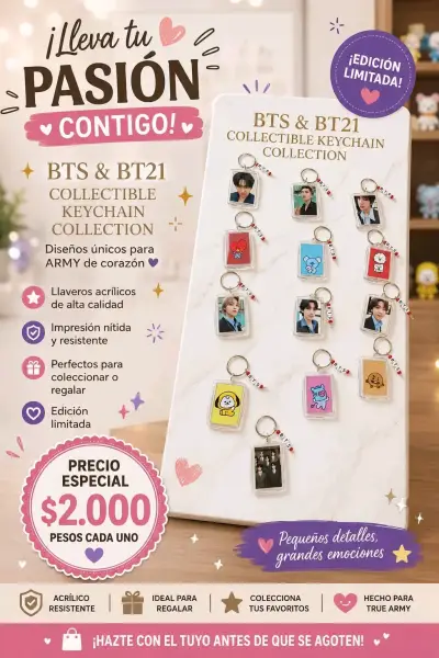Pack de Llaveros y Poleras BTS Edición Limitada - miniatura 1