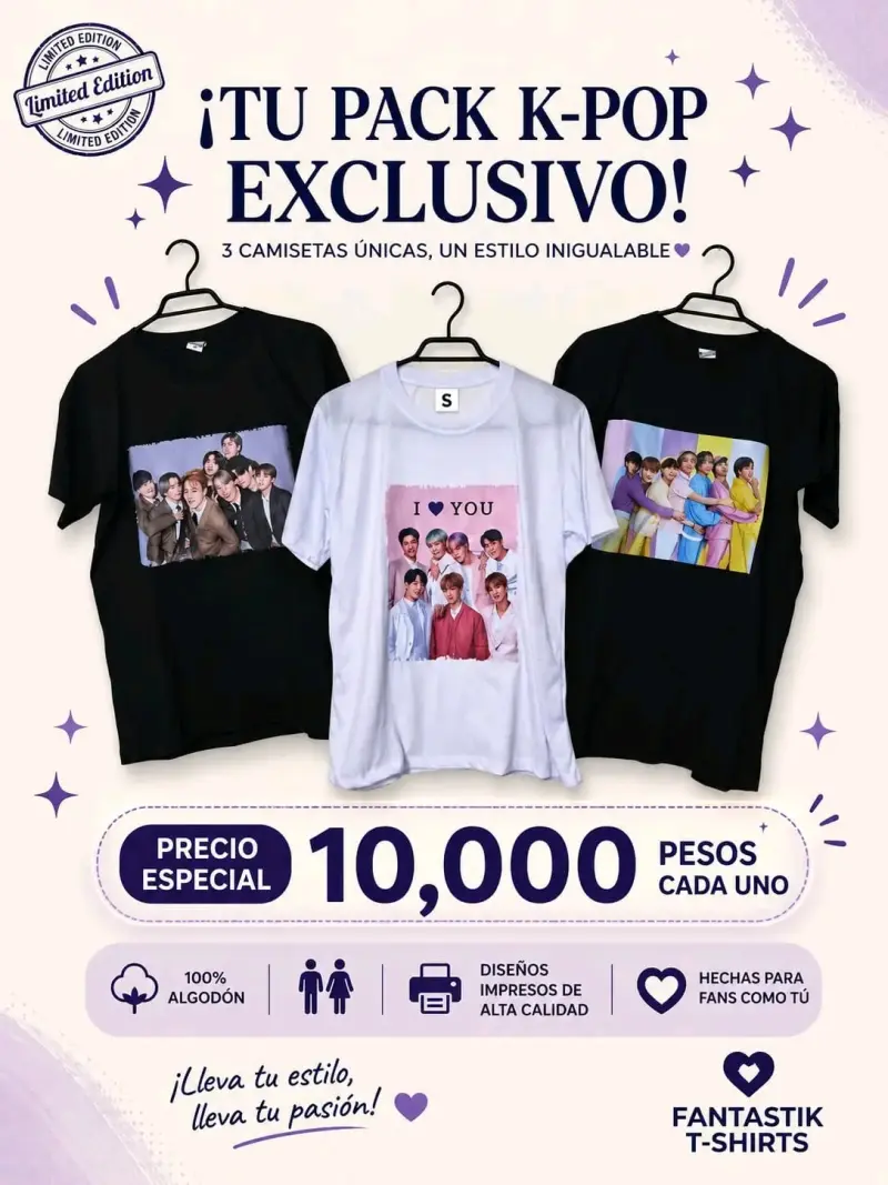 Pack de Llaveros y Poleras BTS Edición Limitada - 3