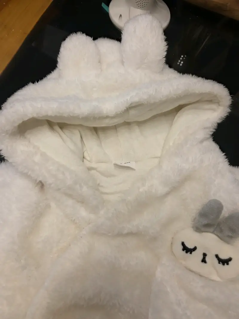 Enterito de bebé polar blanco con capucha - 2
