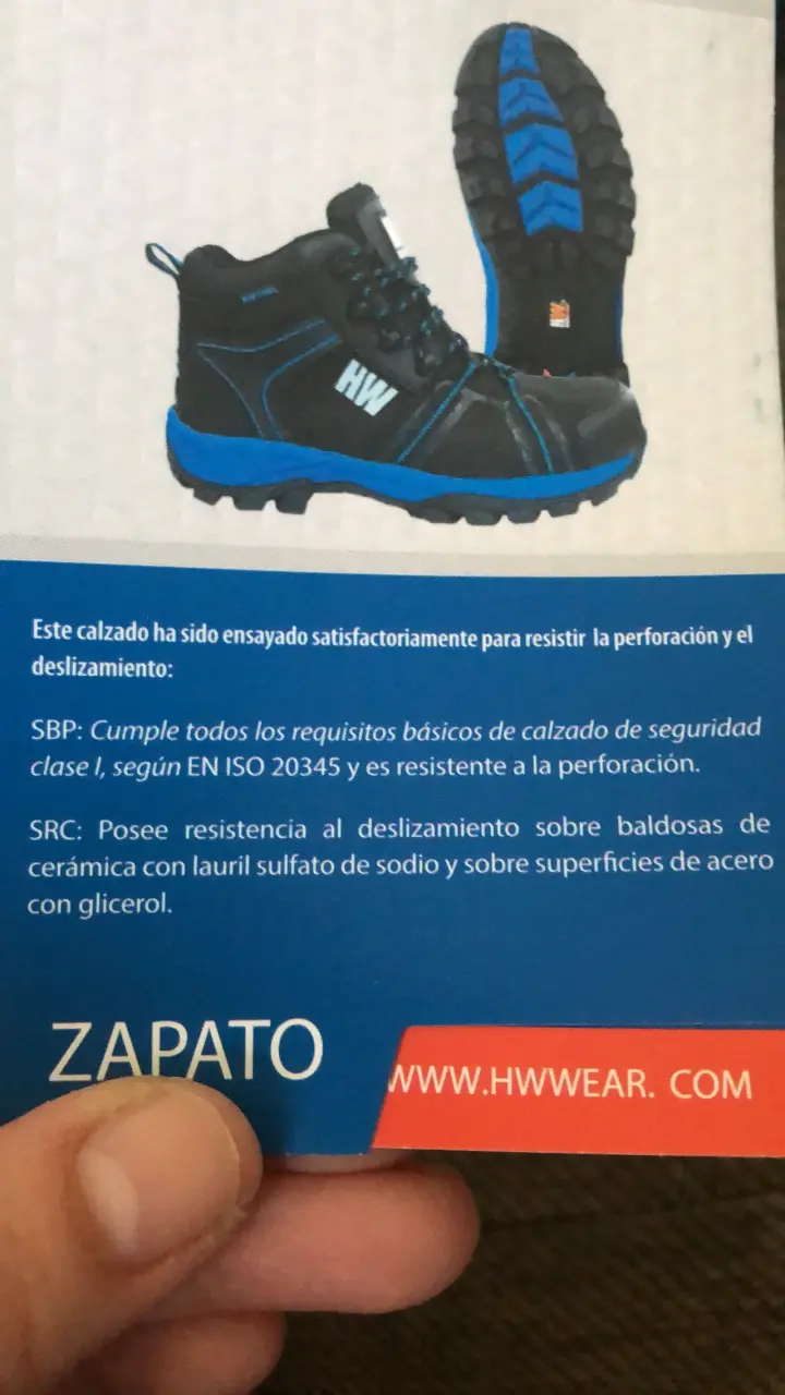 Zapatos de seguridad HW con resistencia al deslizamiento