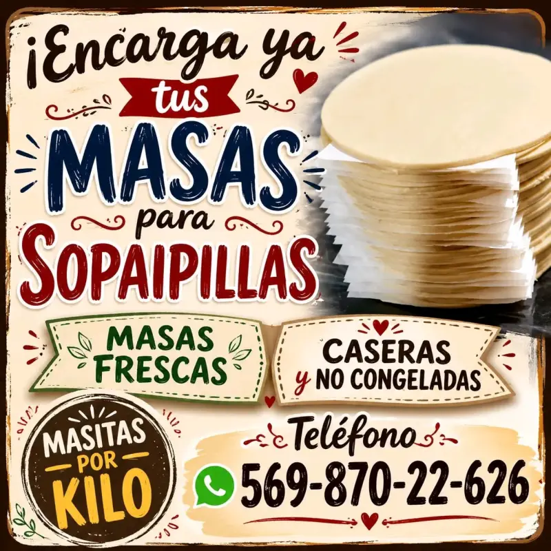 Masas frescas para sopaipillas caseras
