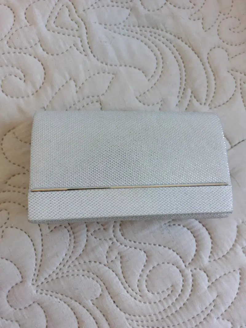 Cartera de mano elegante plateada - 1