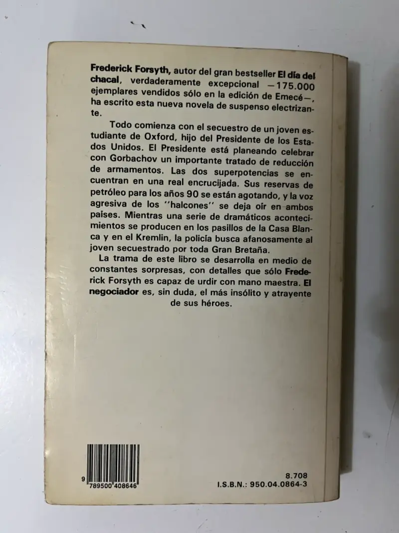 Libro 'El Negociador' de Frederick Forsyth - 3