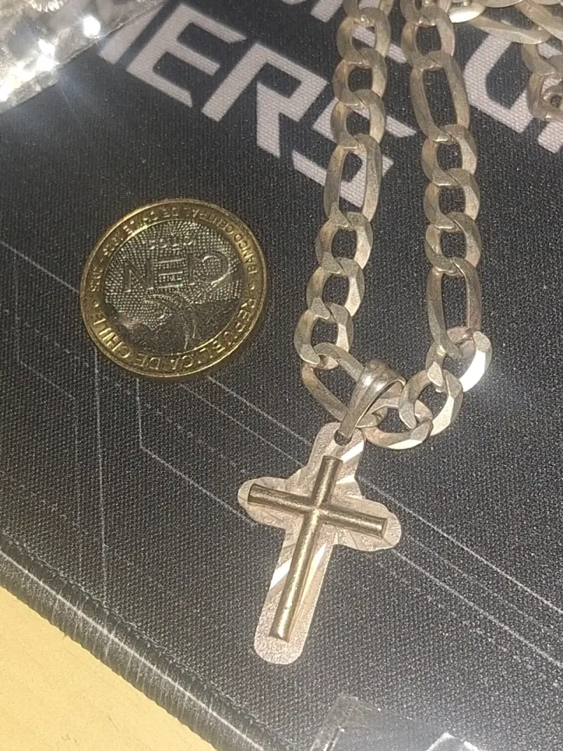 Cadena de plata 925 con cruz colgante plata y oro - 2