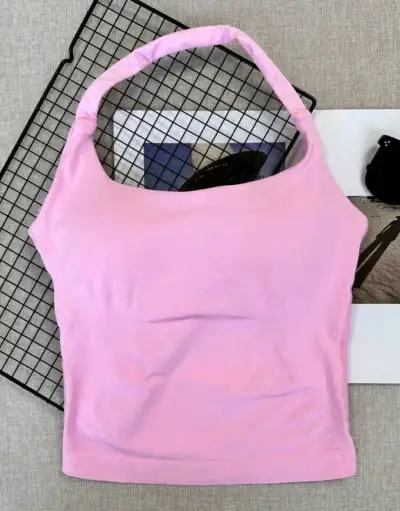 Top sin mangas rosa para mujer - miniatura 1