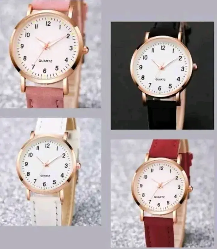 Reloj de pulsera unisex con correa de cuero