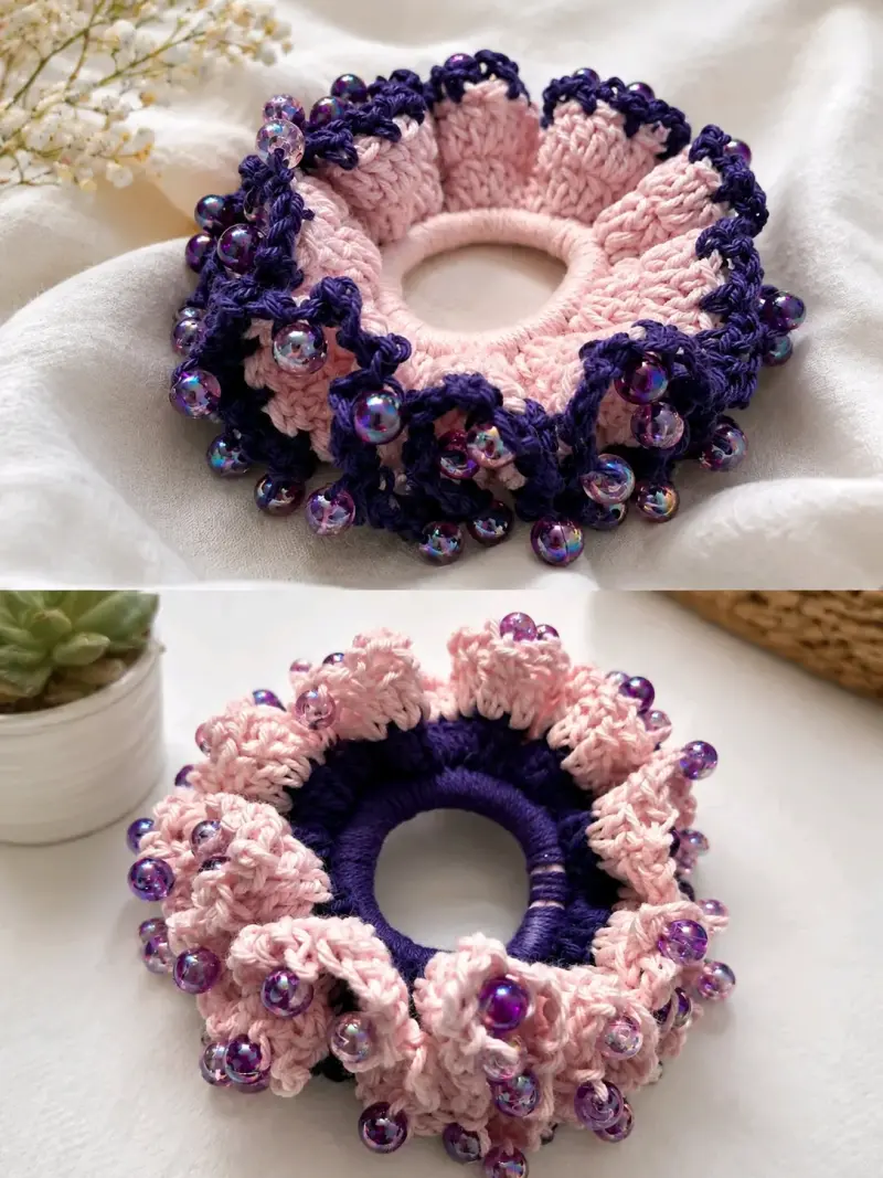 Colet tejido a mano con cuentas decorativas - 2