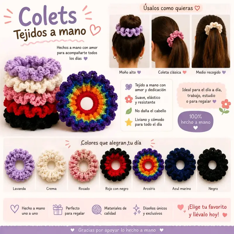 Colet tejido a mano con cuentas decorativas - 4