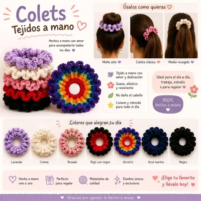 Colet tejido a mano con cuentas decorativas - miniatura 4