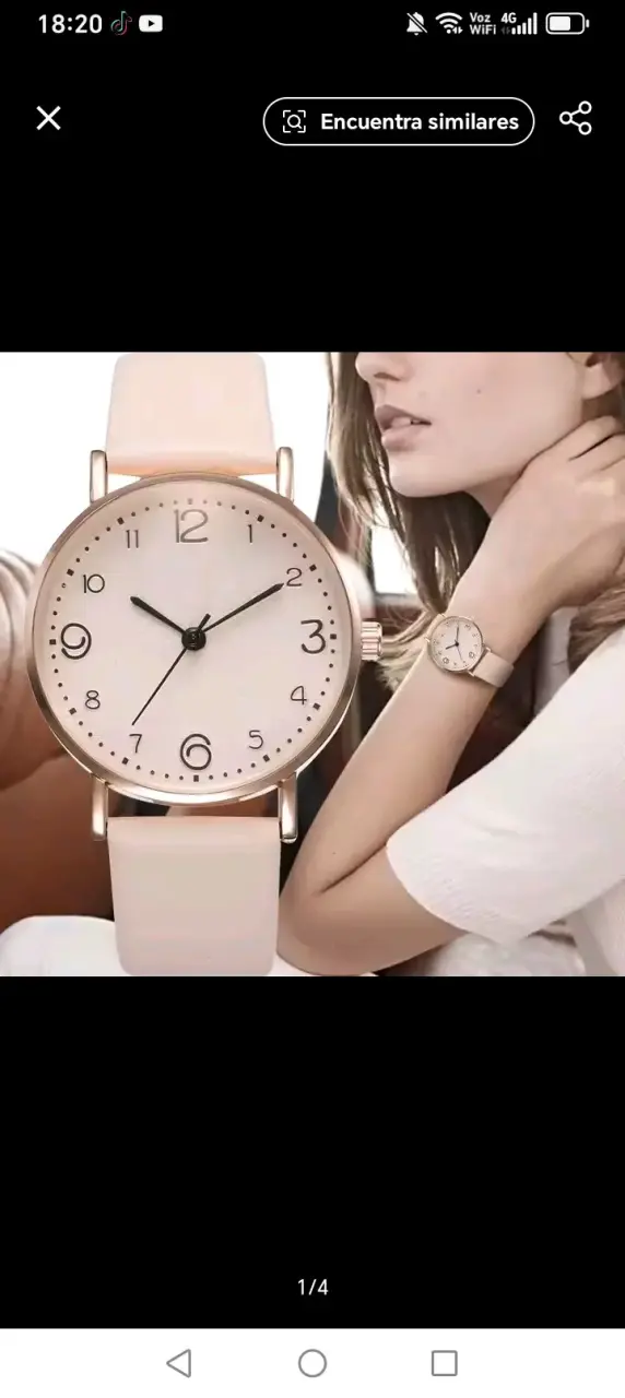 Reloj de pulsera elegante color crema - 2