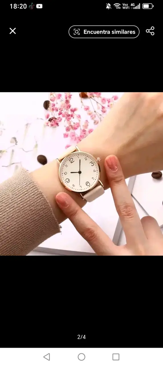 Reloj de pulsera elegante color crema - 3