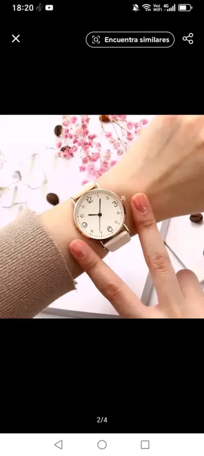 Reloj de pulsera elegante color crema - miniatura 3