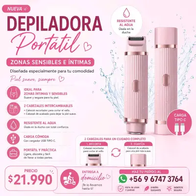Depiladora portátil resistente al agua para zonas sensibles - miniatura 1