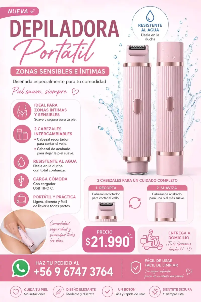 Depiladora portátil resistente al agua para zonas sensibles - 2