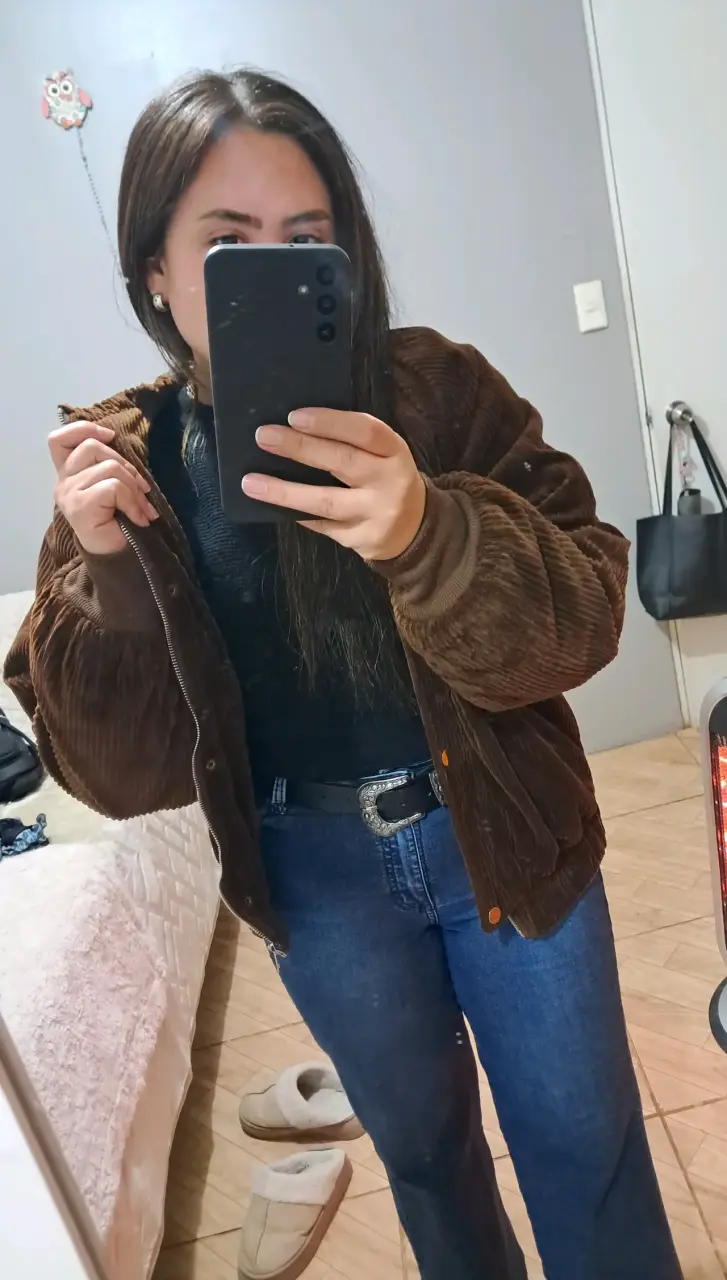 Chaqueta marrón cotele - 1