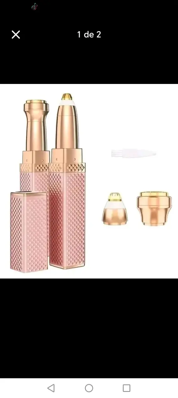 Depiladora facial eléctrica portátil color rosa