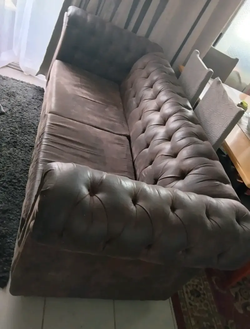 Sofá Chesterfield de Cuero Marrón - 2